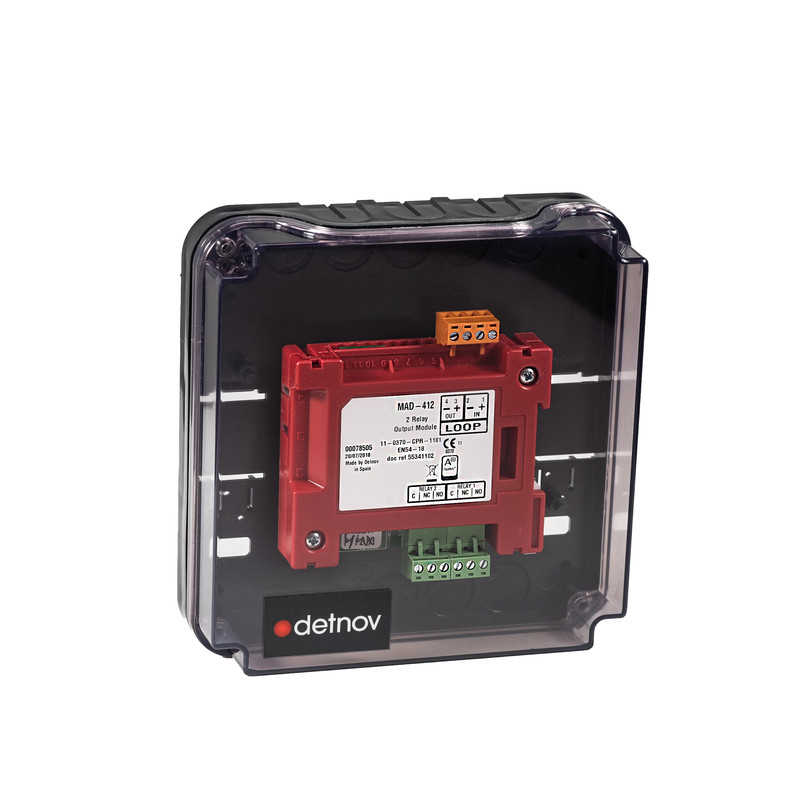 Caja transparente para instalación de un módulo analógico de la serie MAD-400